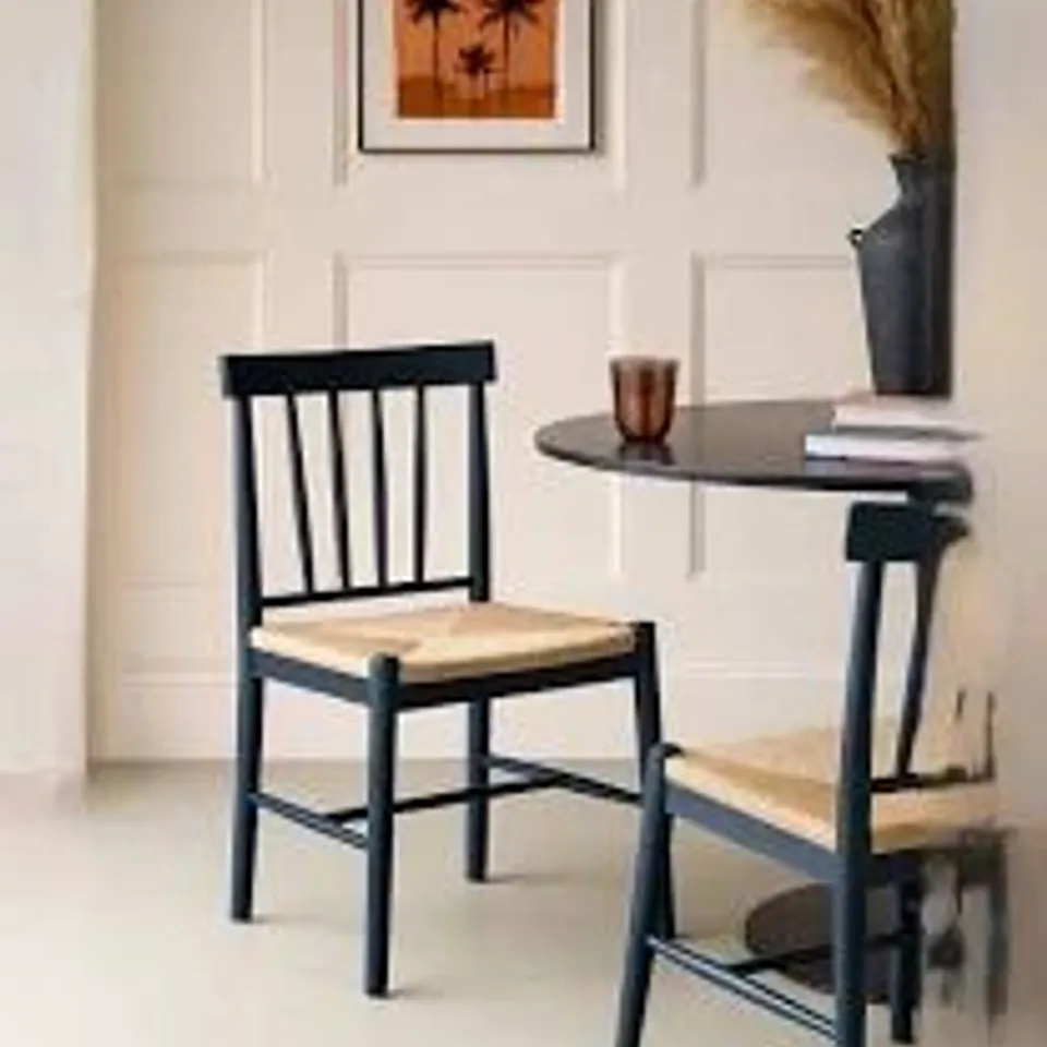 BOXED PAIR OF GALLERY DIRECT ETON DINING CHAIRS METEOR