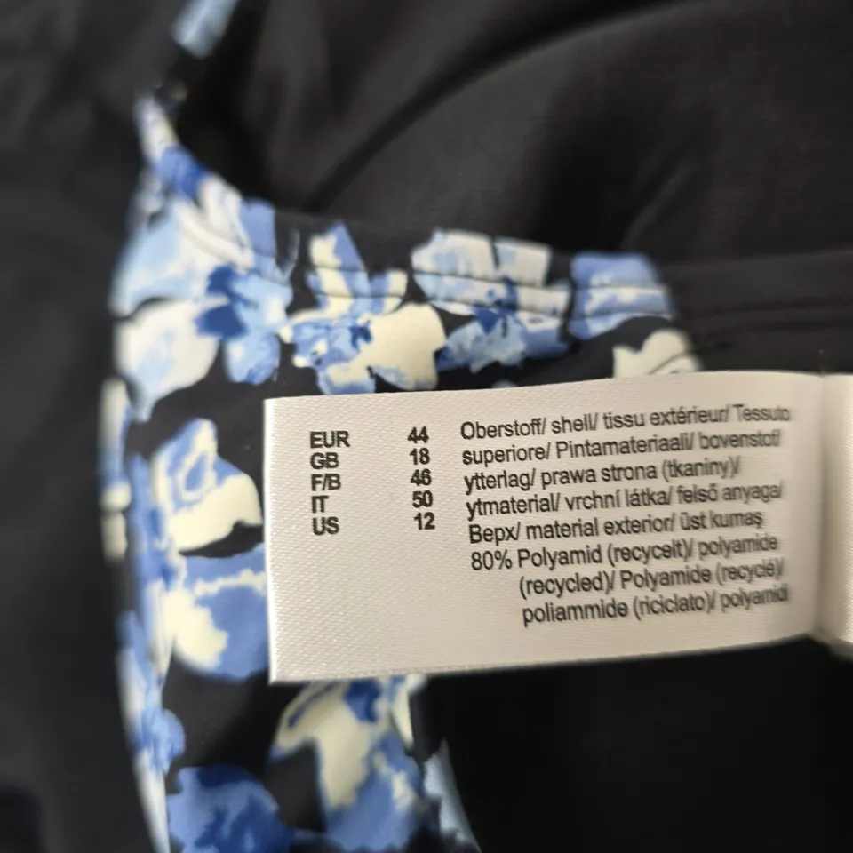 BONPRIX WOMEN'S FLORAL-PRINT DRESS WITH BLACK SKIRT – UK 18