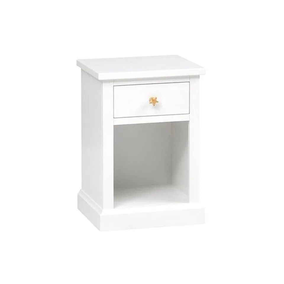 DESIGNER COTSWOLD COMPANY LITTLETON WARM WHITE 1 DRAWER BEDSIDE TABLE RRP £105