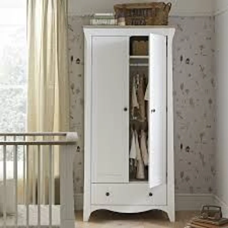 BOXED CUDDLE CO. CLARA WARDROBE - WHITE/ASH (2 BOXES)