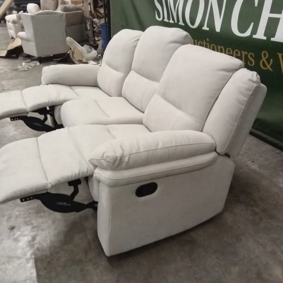 ALBION CHENILLE 3 SEATER HIGH BACK MANUAL RECLINER SOFA RRP £679