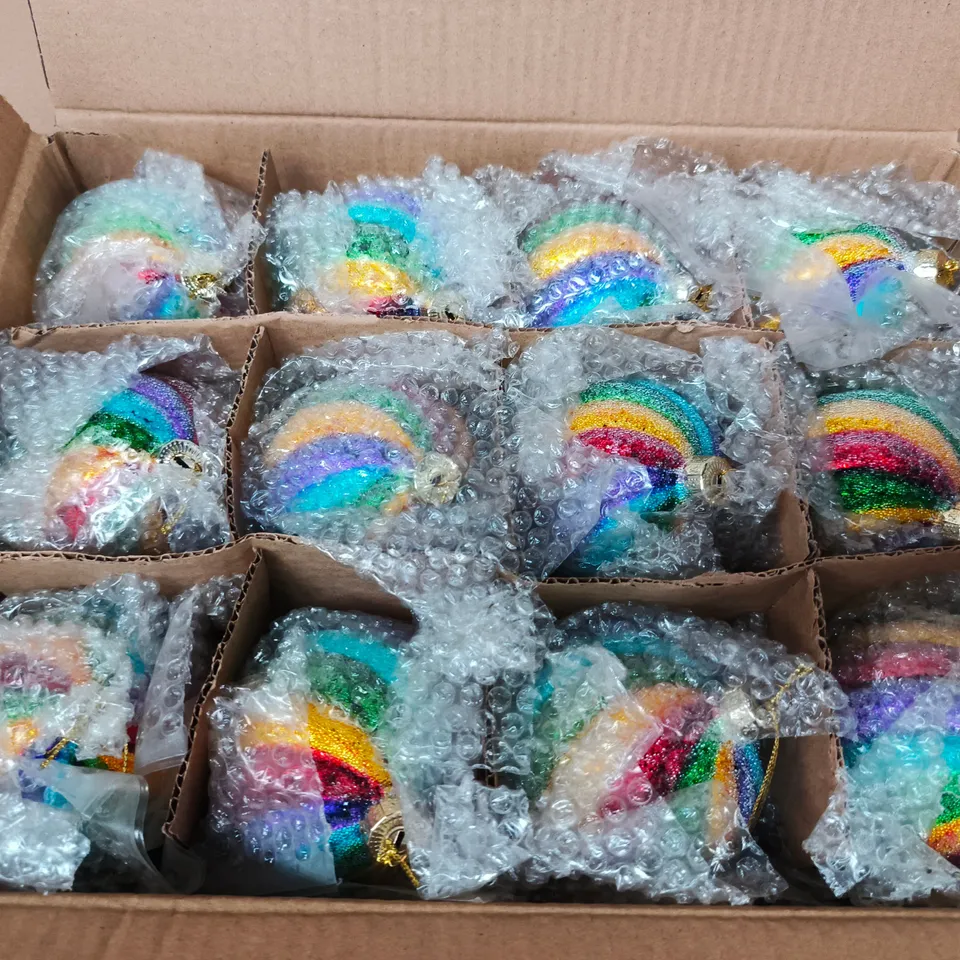 APPROXIMATELY 96 GISELA GRAHAM RAINBOW SWIRL BAUBLES