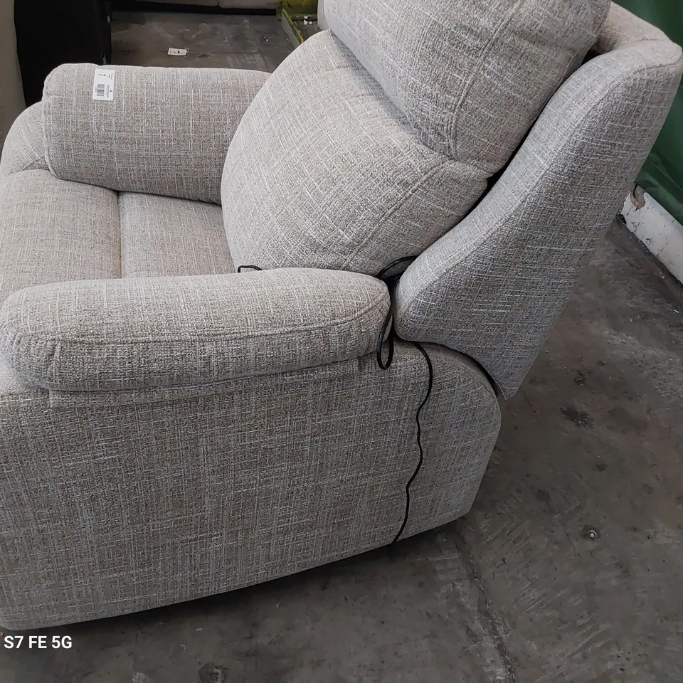 QUALITY BRITISH DESIGNER G PLAN KINGSBURY POWER RECLINING EASY CHAIR BEACH CARAMEL FABRIC 