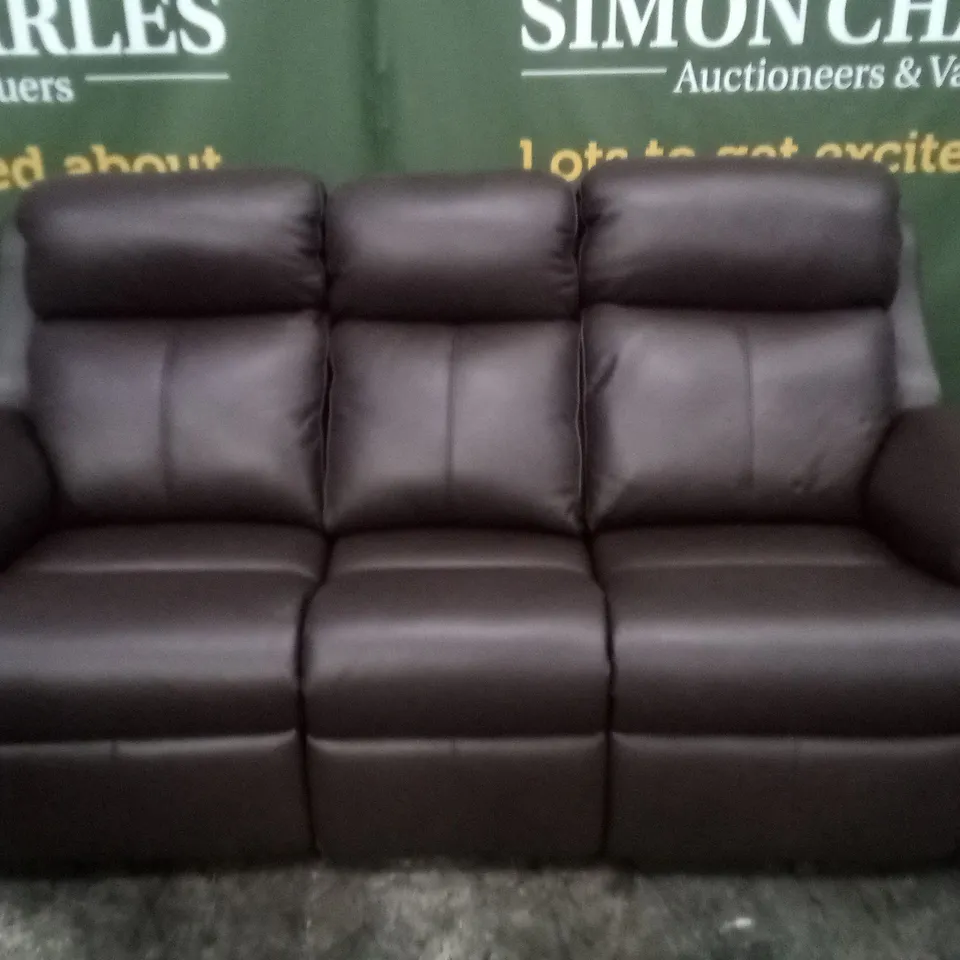 DESIGNER G PLAN MADE KINGSBURY CAPRI CHOCOLATE LEATHER ELECTRIC RECLINING THREE SEATER SOFA, ELECTRIC RECLINING ARM CHAIR AND FIXED ARMCHAIR