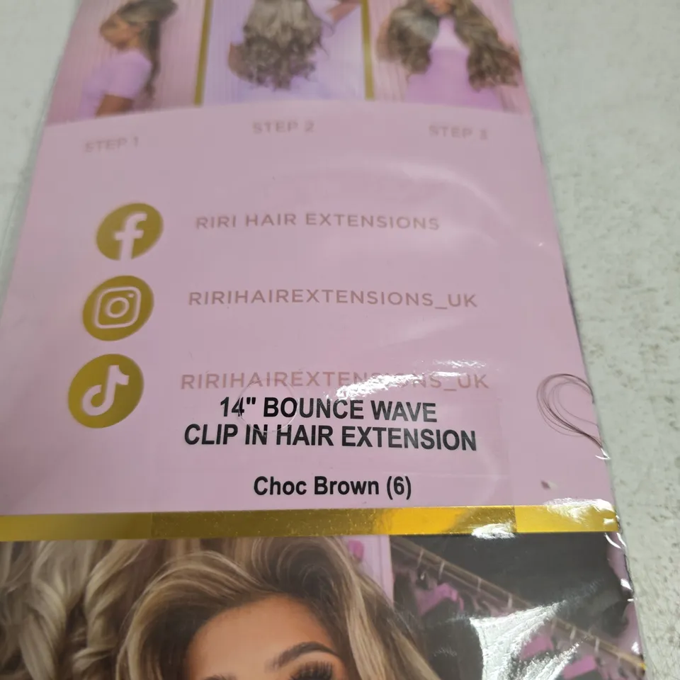 RIRI HAIR EXTENSIONS – 14" BOUNCE WAVE CLIP-IN HAIR EXTENSION, CHOC BROWN (6)