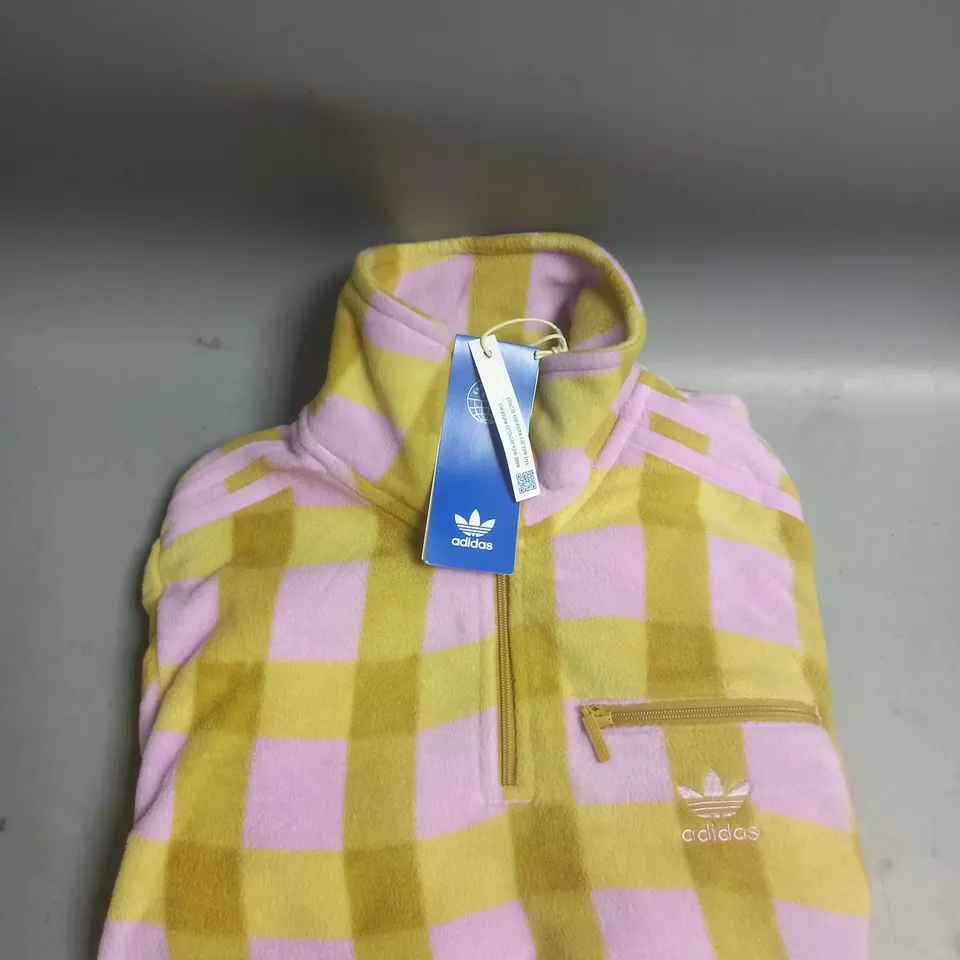 ADIDAS HALF ZIP FLEECE IN PINK/GOLD SIZE 4