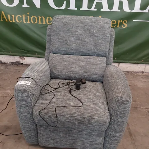 QUALITY BRITISH DESIGNER G PLAN HAMILTON POWER RECLINING EASY CHAIR WAFFLE MARINE FABRIC