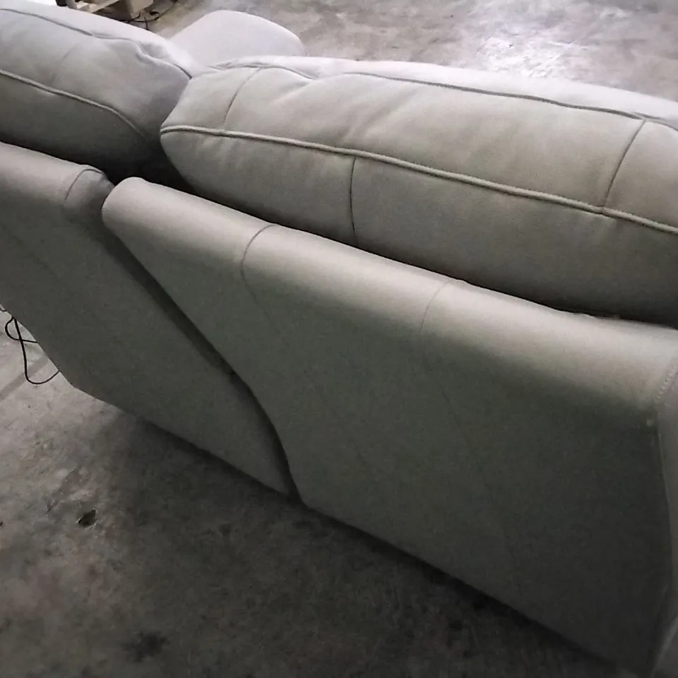 QUALITY BRITISH DESIGNED & MANUFACTURED G PLAN SEATTLE 2 SEATER POWER RECLINER CAMBRIDGE GREY LEATHER SOFA