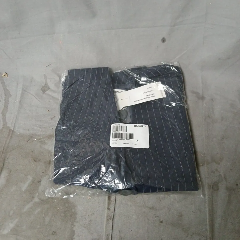 HELENE BERMAN PINSTRIPED WAISTCOAT NAVY XL