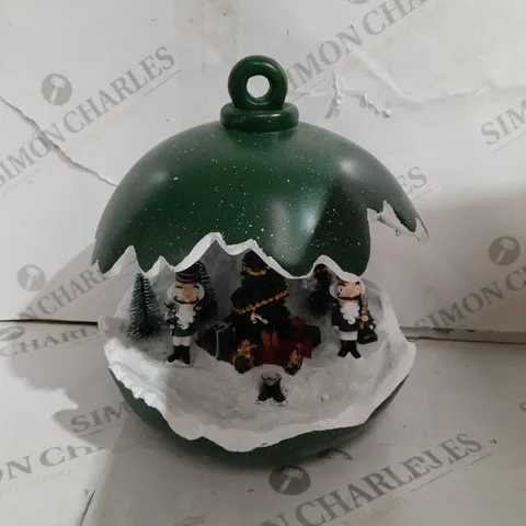 BOXED SANTAS EXPRESS PRE-LIT SPHERE WITH CHRISTMAS CHARACTER SCENE