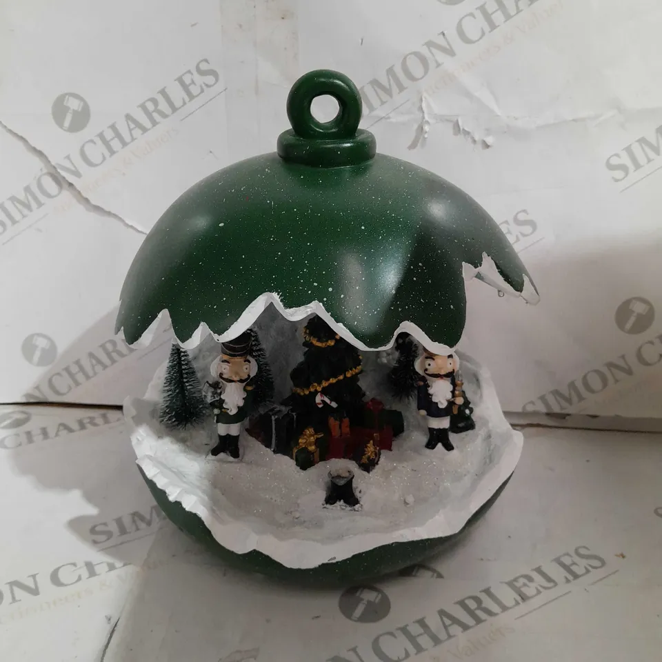BOXED SANTAS EXPRESS PRE-LIT SPHERE WITH CHRISTMAS CHARACTER SCENE