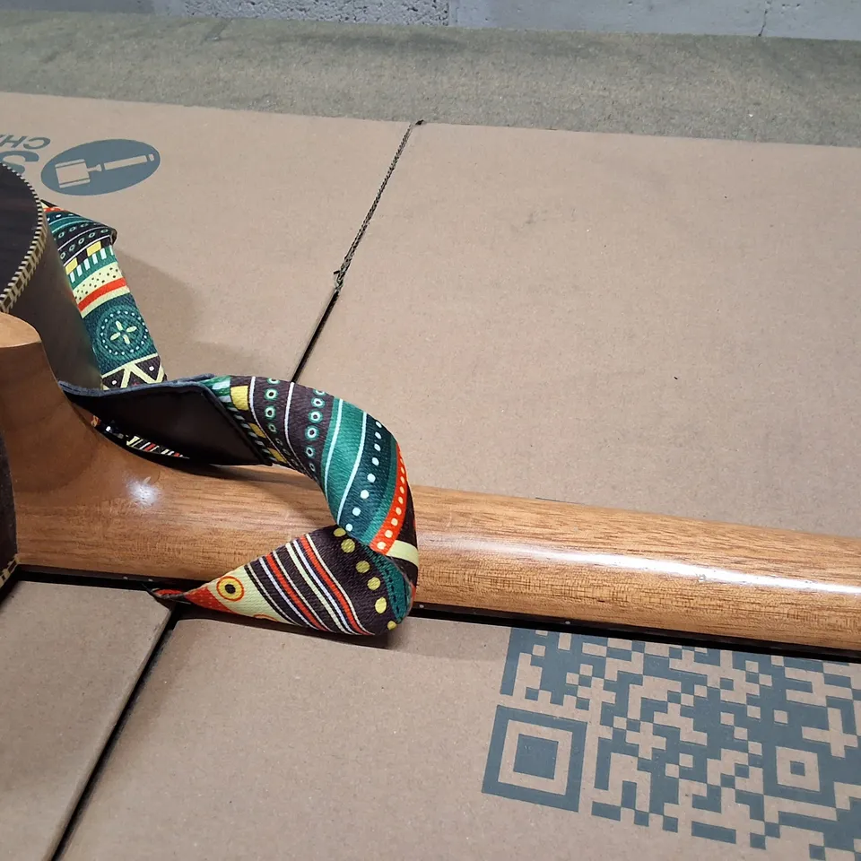 CARAMEL ACOUSTIC-ELECTRIC GUITAR WITH BUILT-IN PICKUP SYSTEM