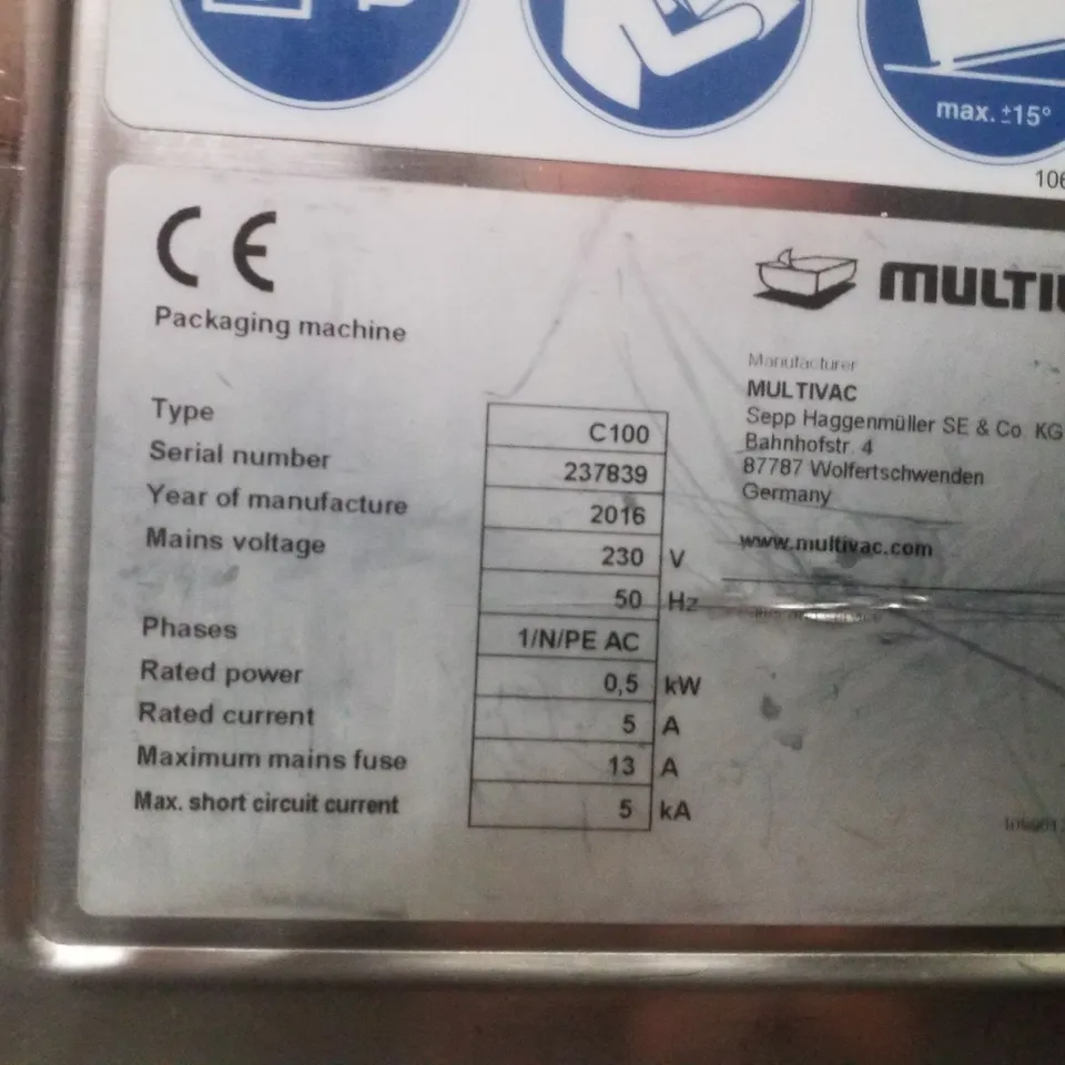 MULTIVAC C100 VAC PAC MACHINE