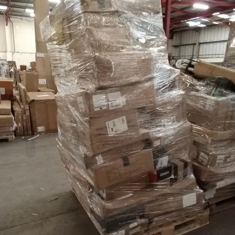 PALLET OF ASSORTED HOUSEHOLD GOODS AND PRODUCTS TO INCLUDE; CAT LITTER BOX, BRAKE PAD ACCESSORIES, FLATPACK FURNITURE ETC