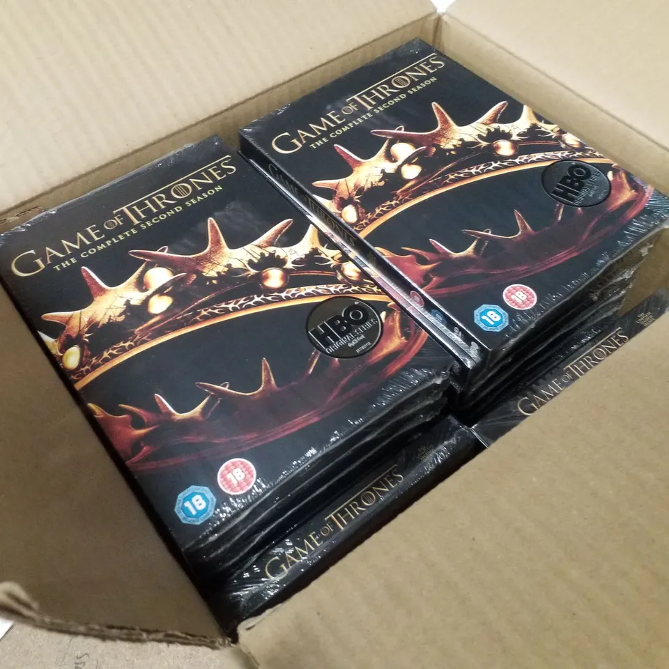 BOX CONTAINING 30 COPIES OF GAME OF THRONES SEASON 2