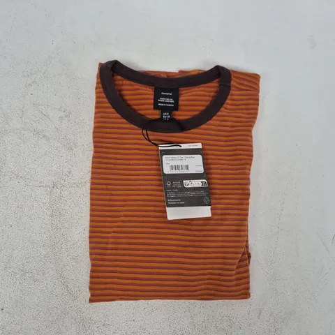 FINISTERRE ELDON STRIPE LONG SLEEVE TEE IN SIERRA/RED SIZE UK 8