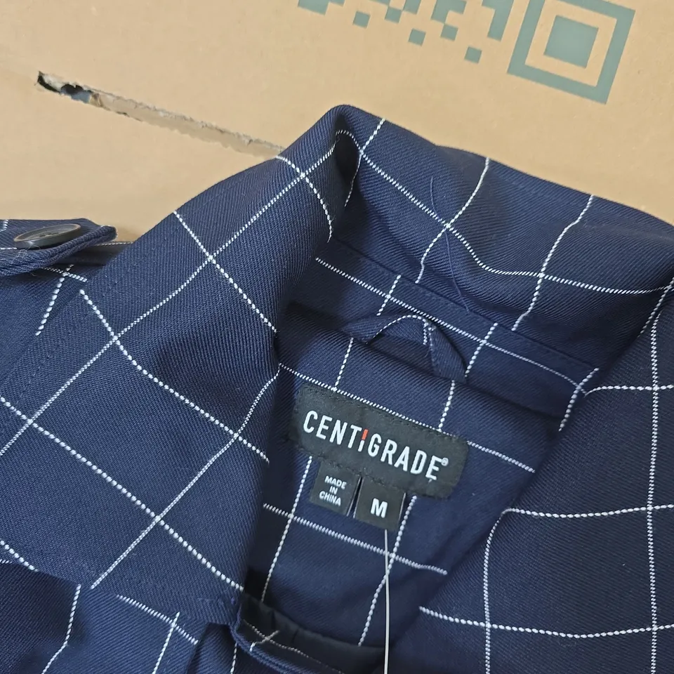 CENTIGRADE NAVY WINDOWPANE CHECK COAT – SIZE M