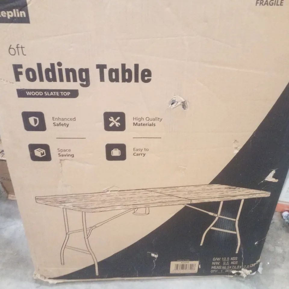 BOXED KEPLIN 6FT FOLDING TABLE