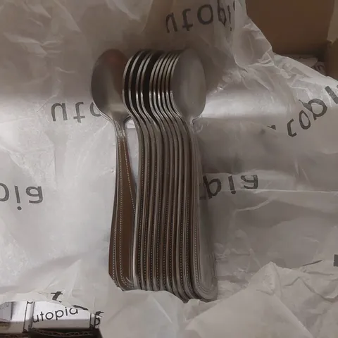 BOX CONTAINING APPROXIMATELY 250x BRAND NEW UTOPIA COFFEE SPOONS