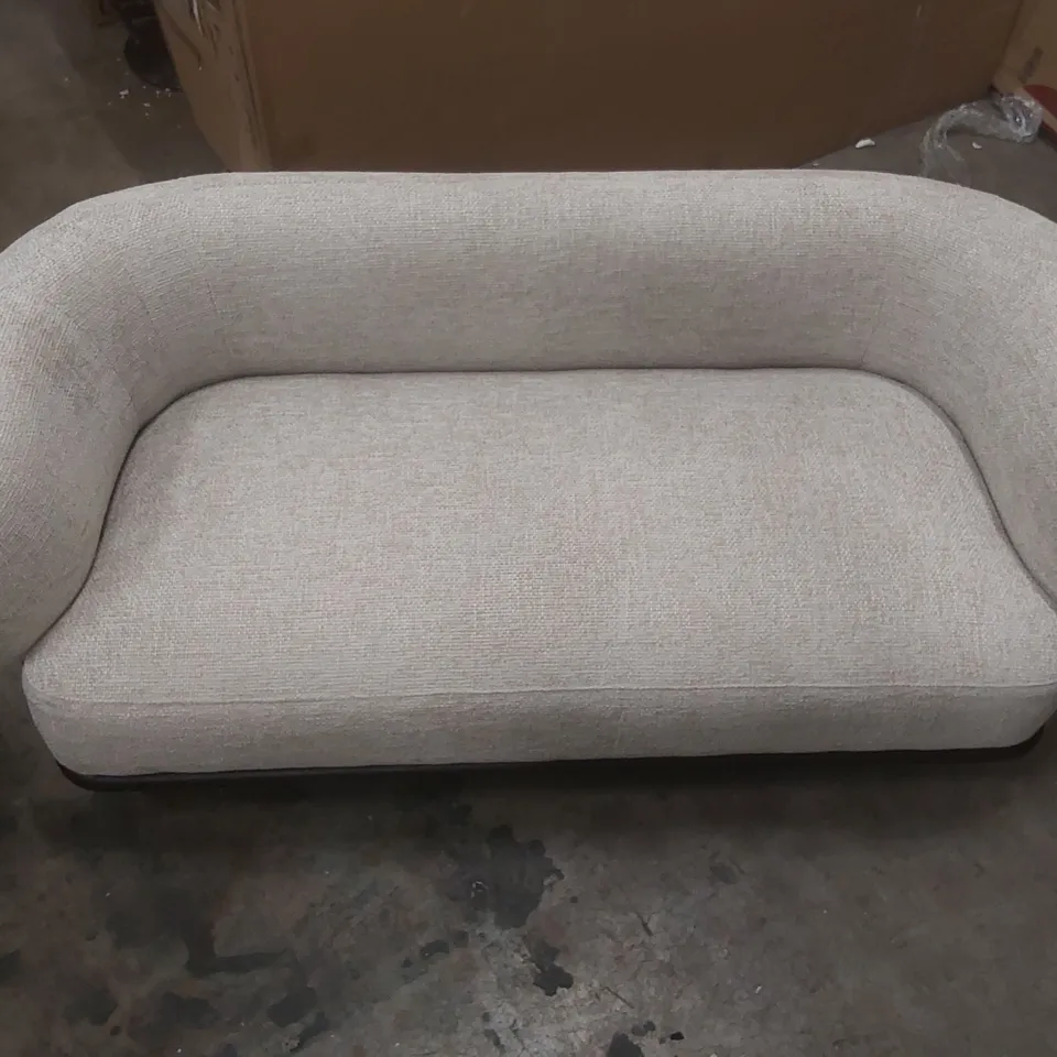 DANETTI FLORENCE NATURAL FABRIC WITH DARK WOOD 2 SEATER SOFA