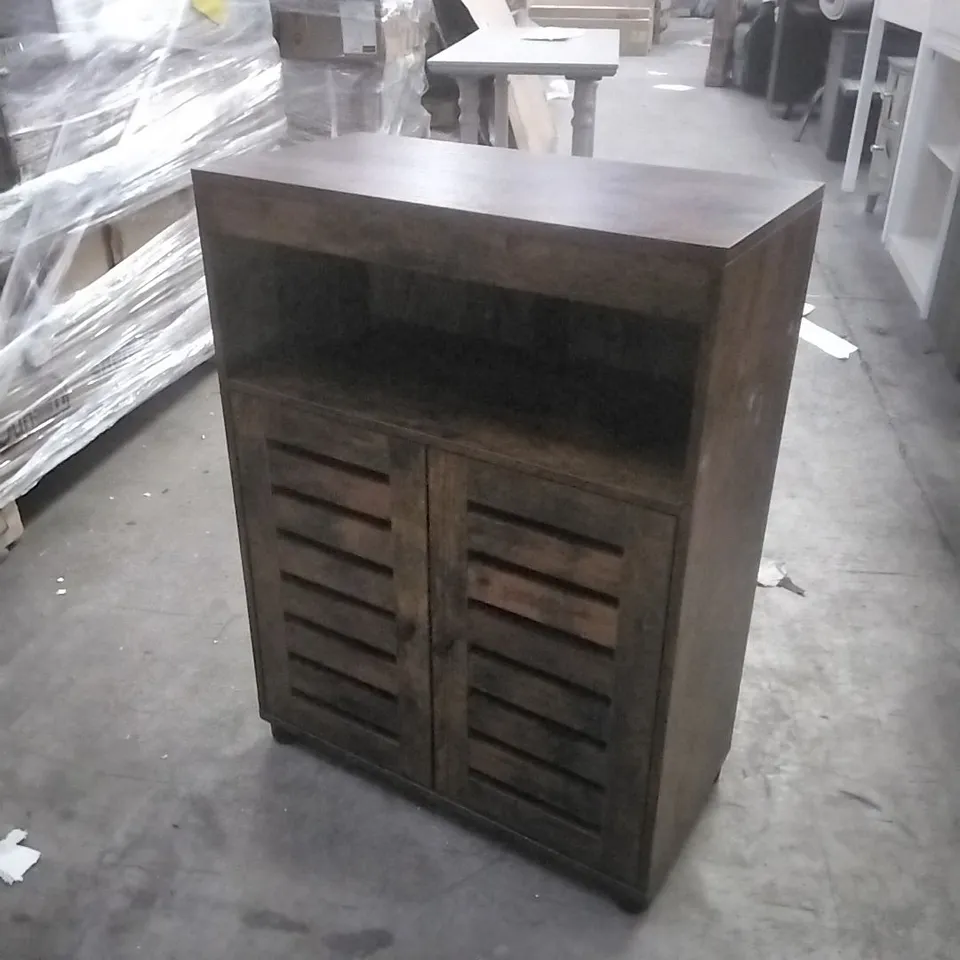 YOUNTVILLE BATHROOM CABINET WITH LOUVERED DOORS - DARK OAK