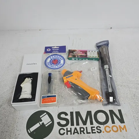 TOTE OF APPROXIMATELY 10 ASSORTED ITEMS INCLUDING NAREX CHISEL, HOZELOCK AND DOMRAEM DIGITAL LED 4 CHANNEL CONTROLLER