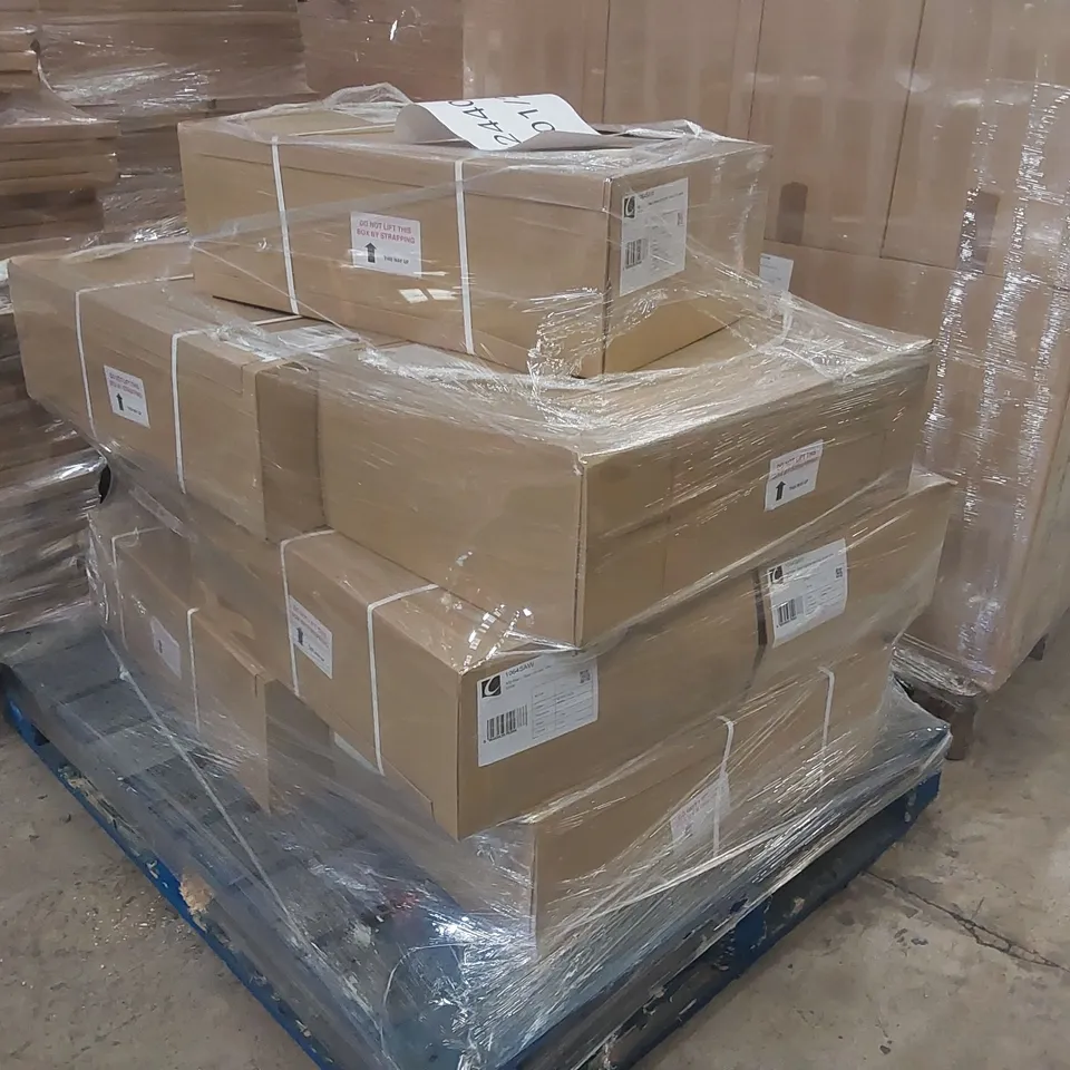 PALLET CONTAINING A LARGE QUANTITY OF ASSORTED BATHROOM FURNITURE PARTS INCLUDING: BASIN/BASE CARCASSES ECT