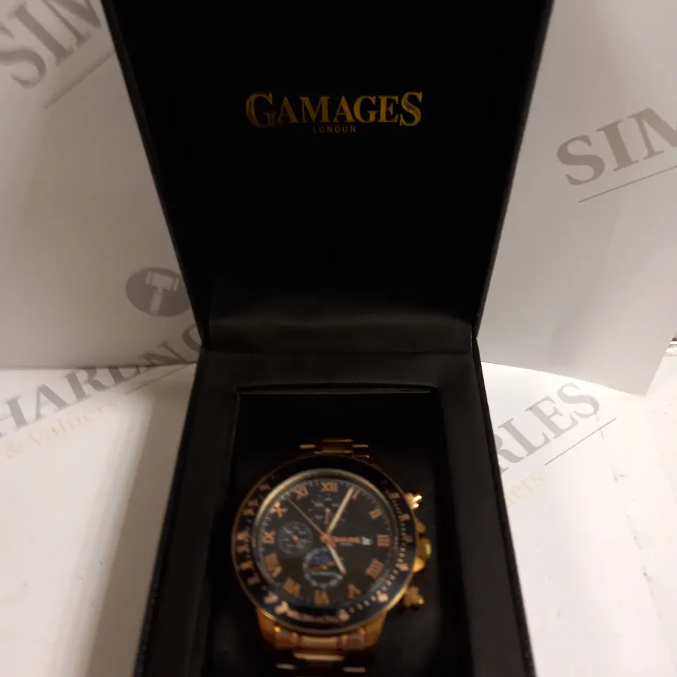 BOXED GAMAGES RACE CALENDAR ROSE WATCH