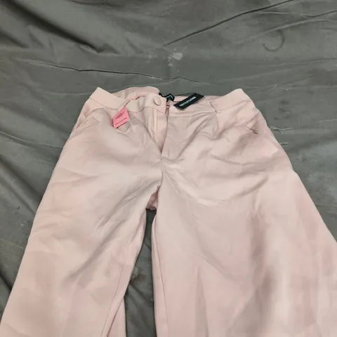 PRETTYLITTLETHING STONE WOVEN PLEAT DETAIL WIDE LEG TROUSERS UK 12