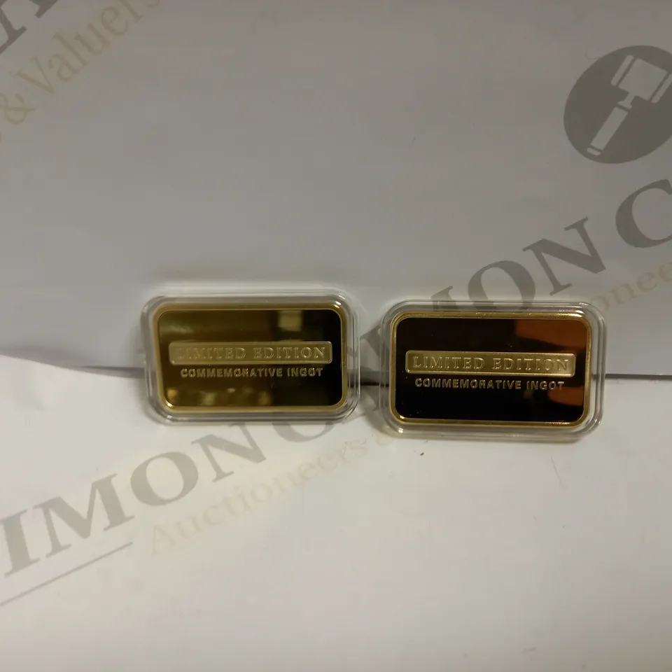 WESTMINSTER COLLECTION SET OF 2 GOLD PLATED BANKNOTE INGOTS 