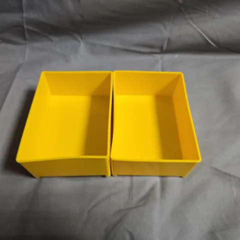 LARGE QUANTITY OF YELLOW PLASTIC STORAGE BOXES – OPEN-TOP ORGANIZERS