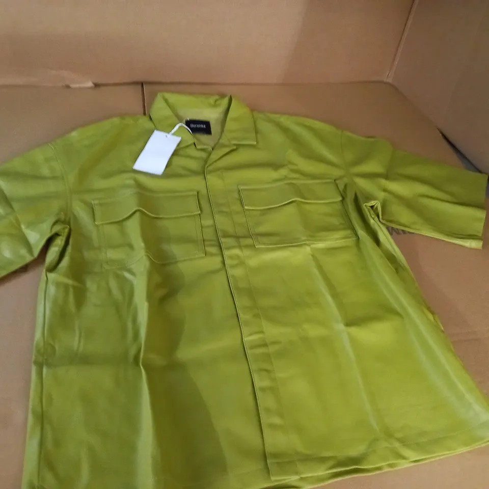 BERSHKA GREEN PU SHIRT - EUR M