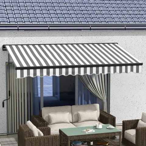 BOXED DAKOTA FIELDS POLYESTER COVER RETRACTABLE PATIO AWNING (2 BOXES)