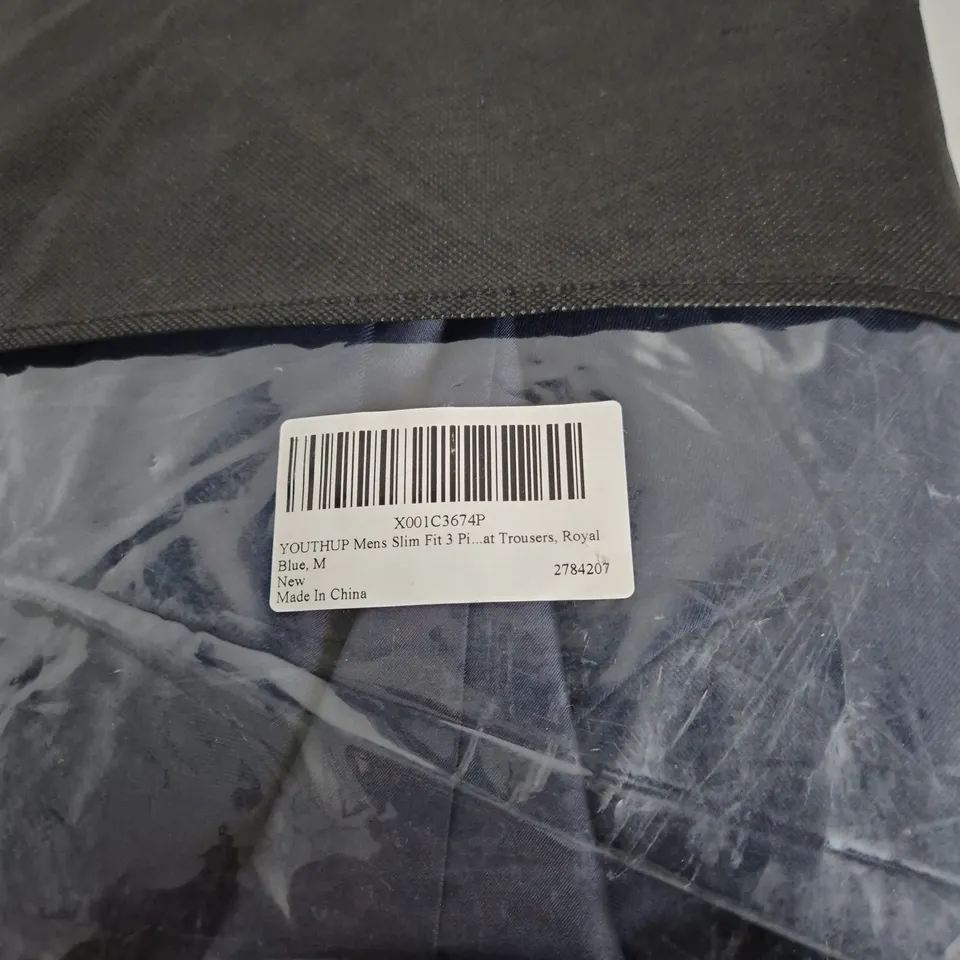 MEN'S SLIM FIT TROUSERS – ROYAL BLUE, SIZE M