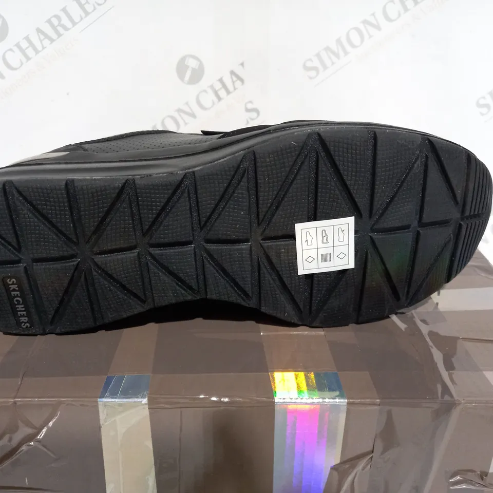 BOXED SKETCHERS BLACK TRAINER - SIZE 4