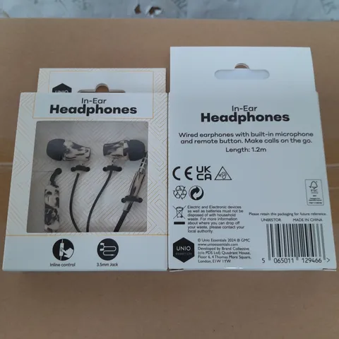 LOT OF 80 BOXED BRAND NEW 1.2M IN-EAR HEADPHONES - TORTOISE