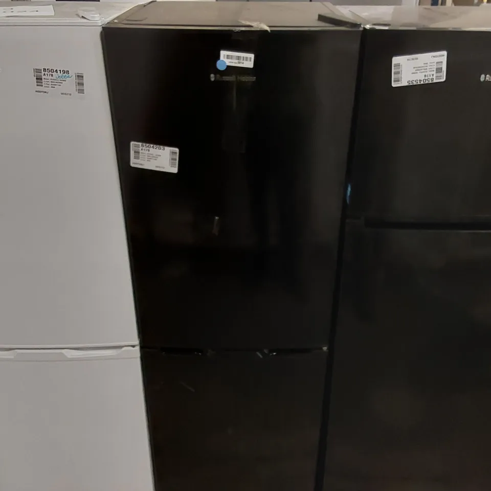 RUSSELL HOBBS RH50FF145B LOW FROST FRIDGE FREEZER, 113L FRIDGE, 61L FREEZER - BLACK (50CM WIDE, 145CM HIGH) COLLECTION ONLY