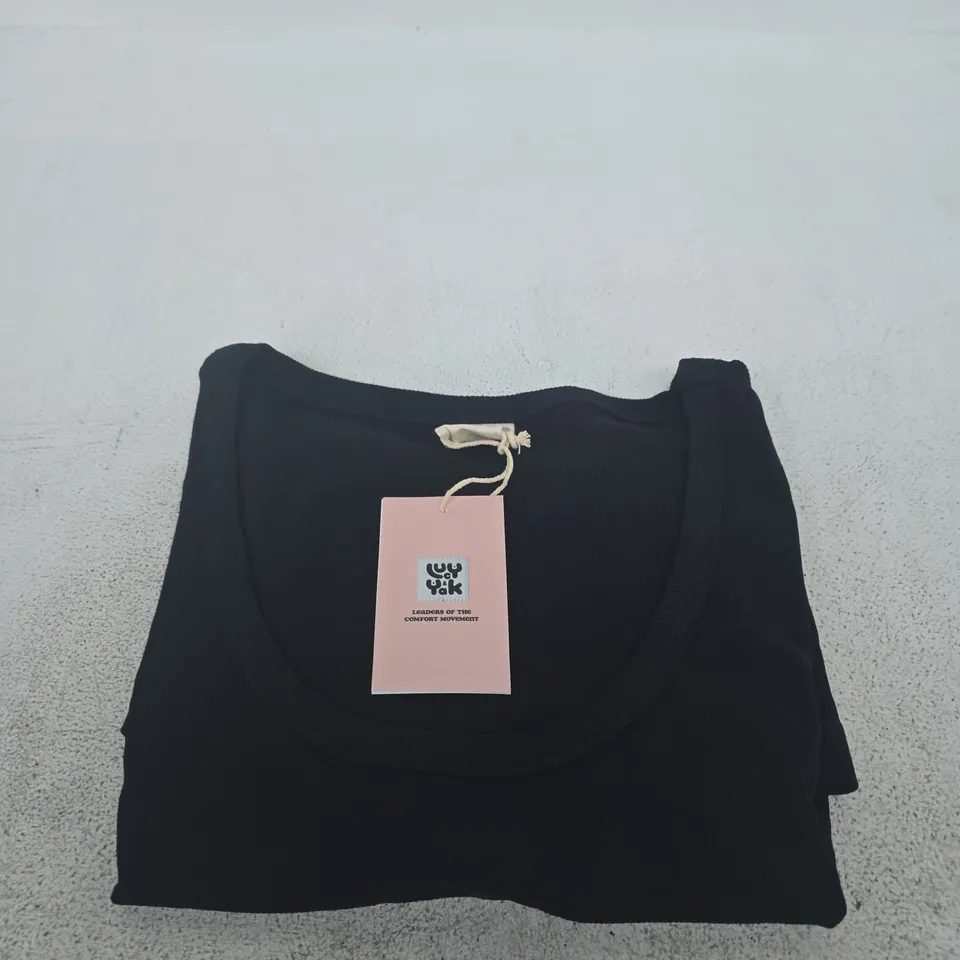 LUCY & YAK ORGANIC COTTON T-SHIRT – BLACK, UK SIZE M