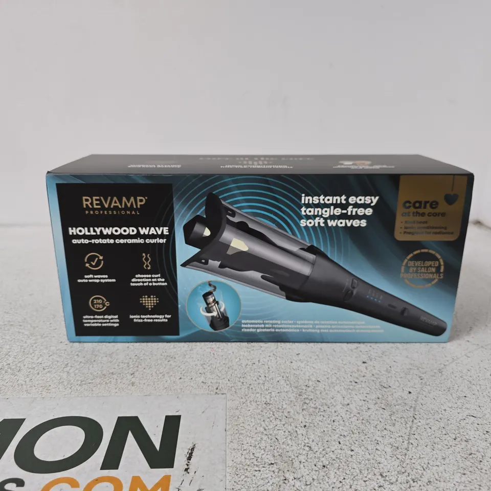 BOXED HOLLYWOOD WAVE, CURL & ADVANCED SHINE AUTOMATIC ROTATING CURLER