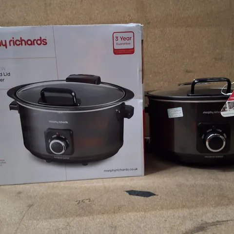 BOXED MORPHY RICHARDS MODEL 461020 6.5L HINGED LID SLOW COOKER – 220-240V, 50-60HZ, 240-290W