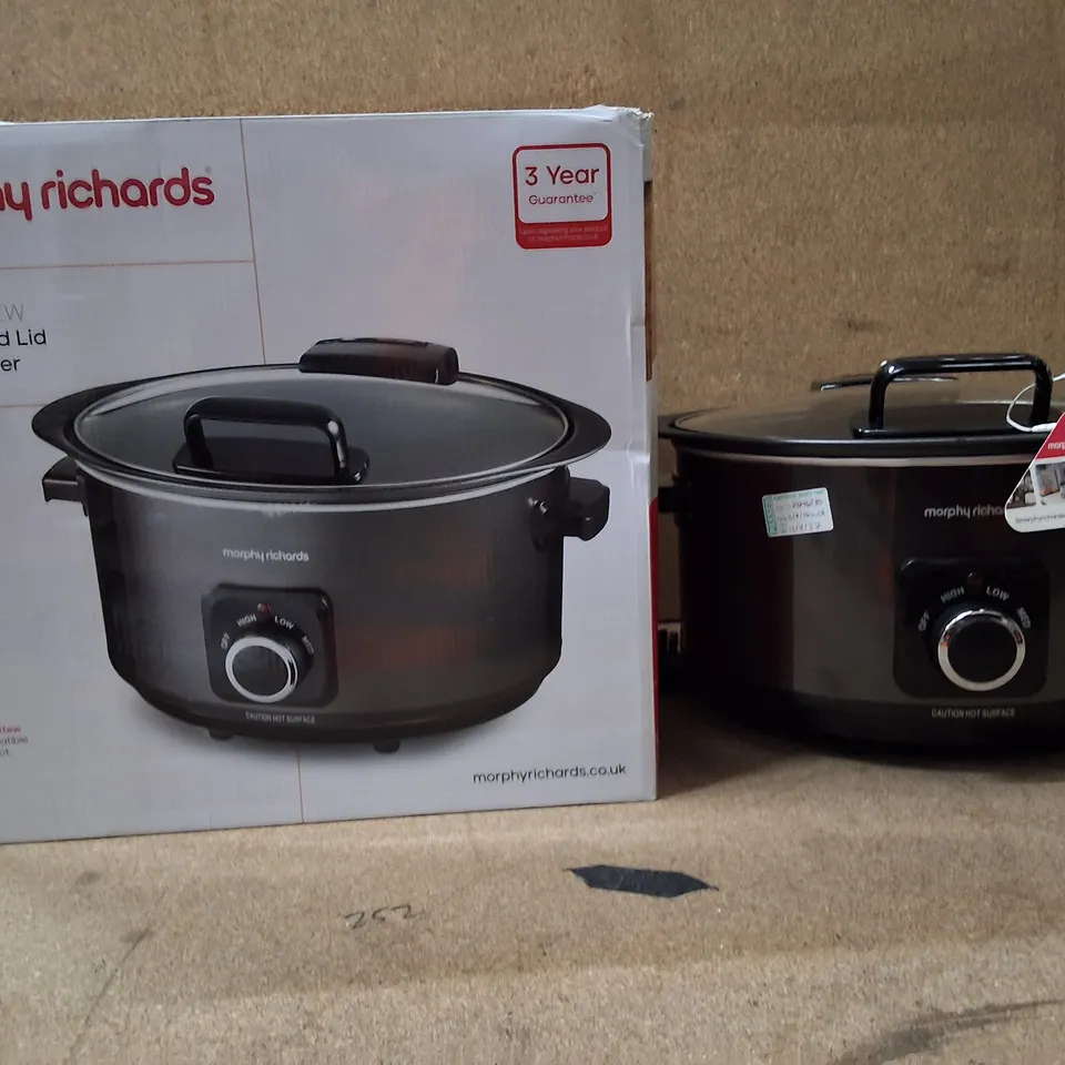 BOXED MORPHY RICHARDS MODEL 461020 6.5L HINGED LID SLOW COOKER – 220-240V, 50-60HZ, 240-290W
