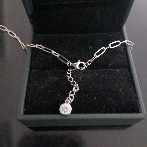 DIAMONIQUE 0.5CT TW PAPERCLIP 45CM NECKLACE STERLING SILVER