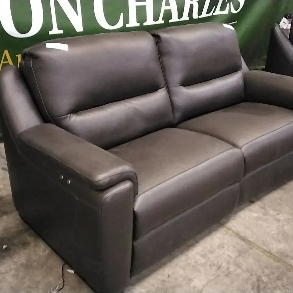 QUALITY ITALIAN DESIGNER AVOLA POWER RECLINER 3 SEATER SOFA CHOCOLATE LEATHER