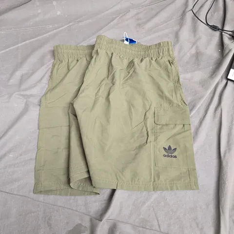 ADIDAS CARGO SHORTS – OLIVE GREEN WITH LOGO