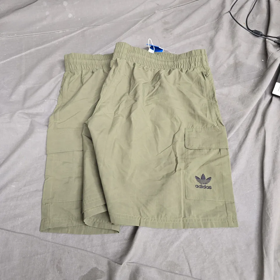 ADIDAS CARGO SHORTS – OLIVE GREEN WITH LOGO