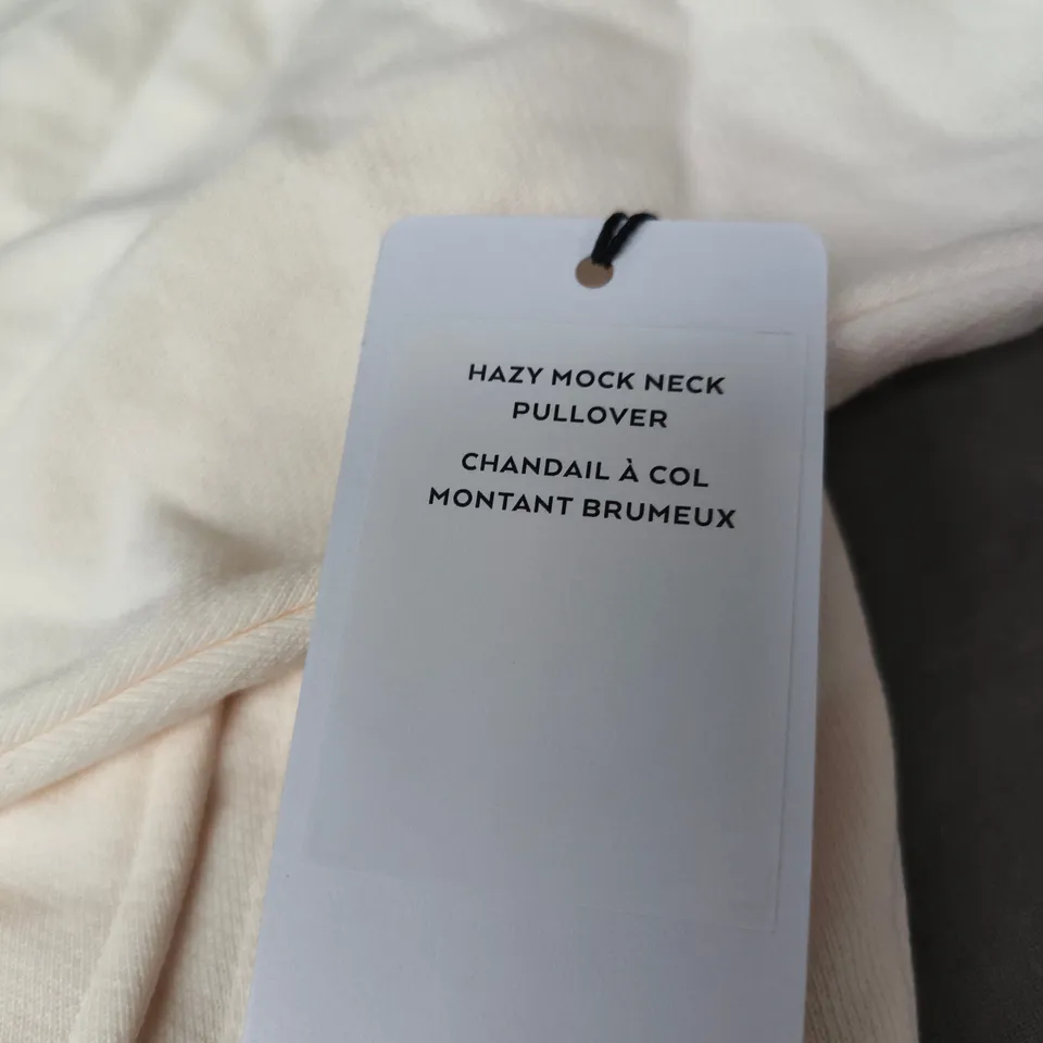 ALO YOGA HAZY MOCK NECK PULLOVER – CREAM - XS