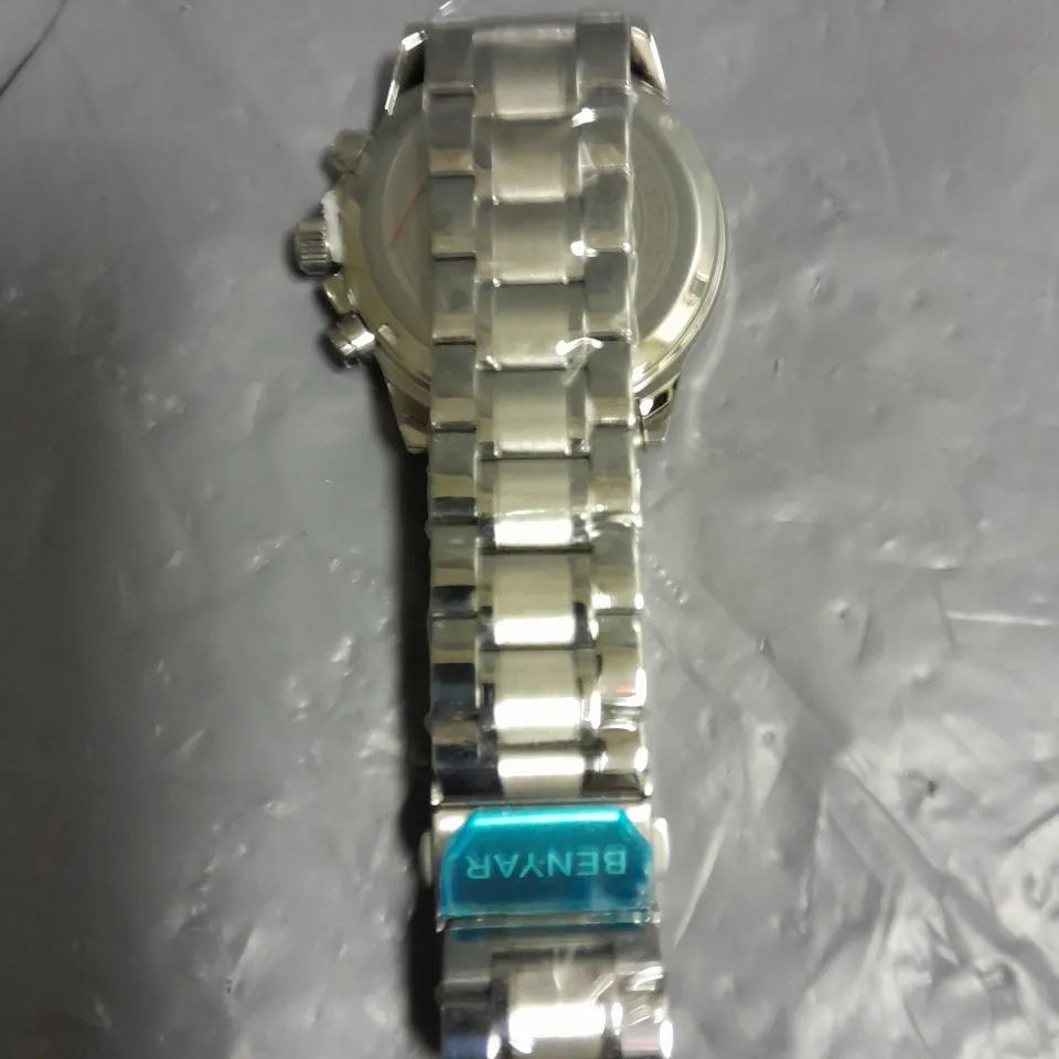 UNBOXED BENYAR STAINLESS STEEL BLUE FACED WATCH