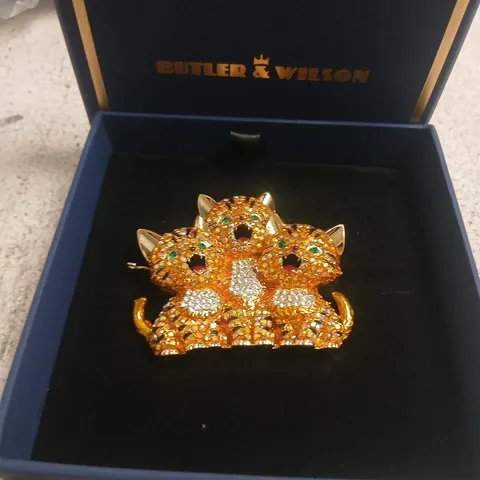 BUTLER & WILSON CAT CHOIR BROOCH