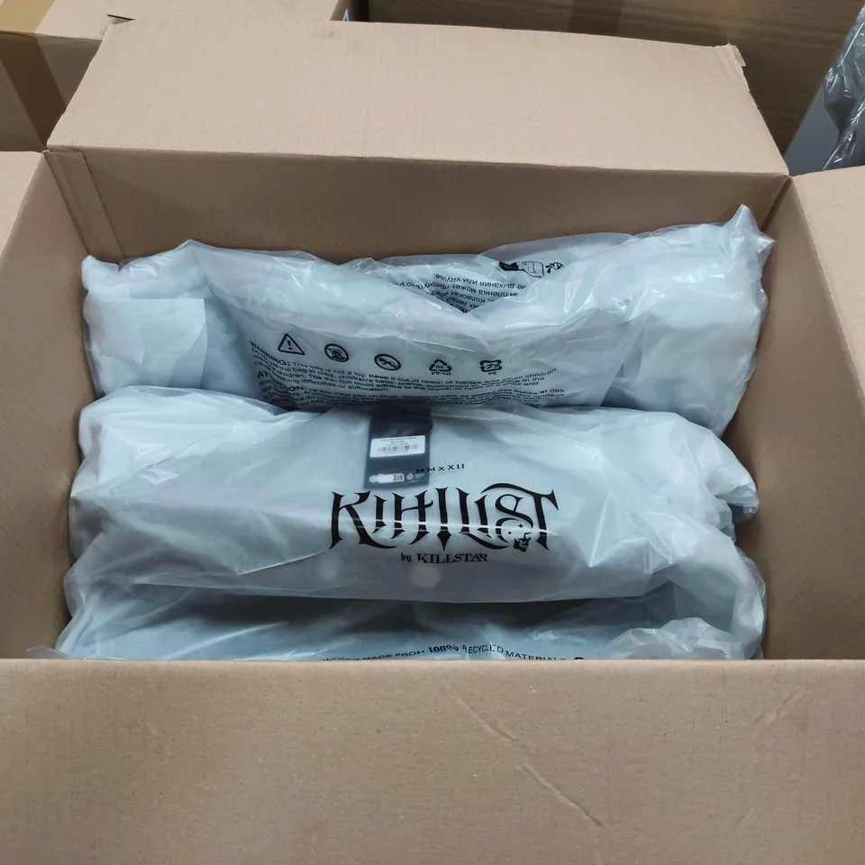LOT OF 6 BRAND NEW KILLSTAR FALLING NIGHT COATS IN BLACK - ALL SIZE S