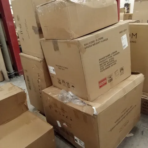 PALLET OF ASSORTED DUSK INCOMPLETE FURNITURE PARTS AND PIECES